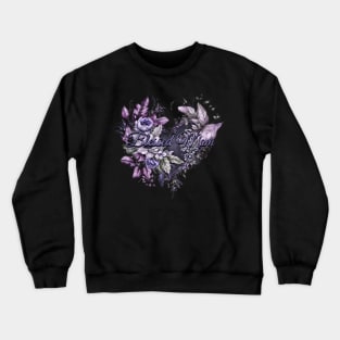 Happy Mother's Day Floral Heart Blessed Mom Lovely Lavender and Blue Crewneck Sweatshirt